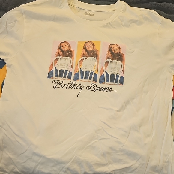 Britney Spears Tops - Britney Spears White "Baby" Era Shirt Size XL